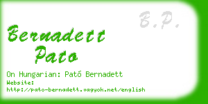 bernadett pato business card